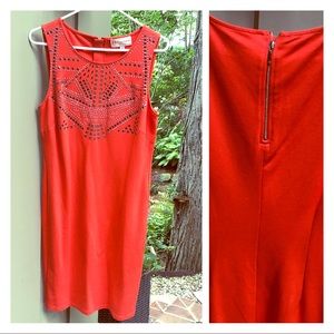 Philosophy orange body con dress with bling